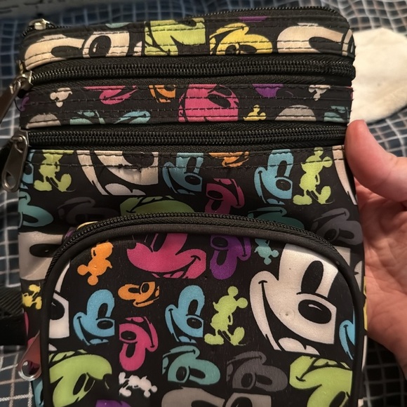 Disney Parks Mickey Mouse Multicolor Nylon Crossbody Handbag  - 6.25" x 8.5" - Picture 12 of 14